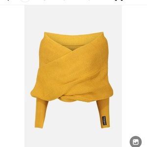 Freya Harper wrap sweater scarf - sunflower is available.